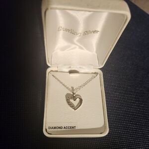 Sterling Silver Heart pendant with 1/10 ct diamonds